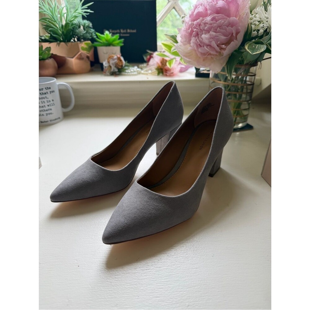 14th & Union Grey Faux Suede Pumps